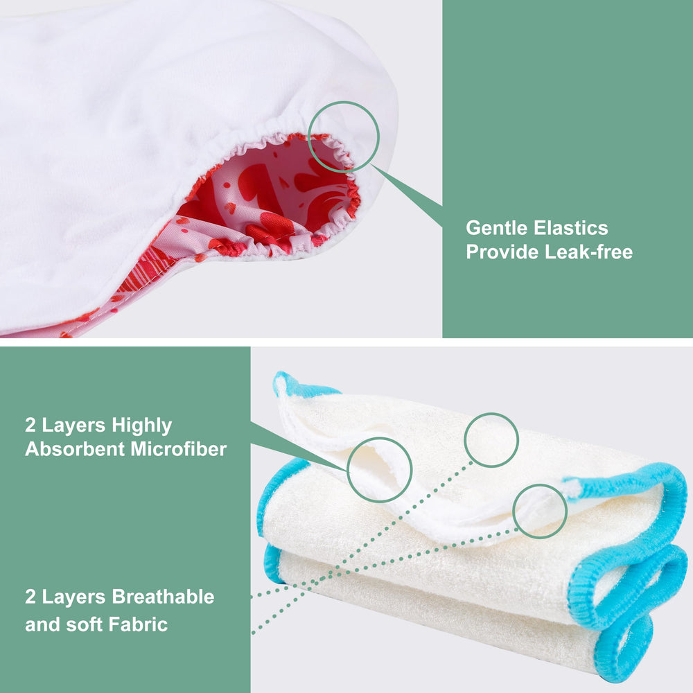 Wegreeco breathable PUL outer with leg gusset to help prevent leaks.