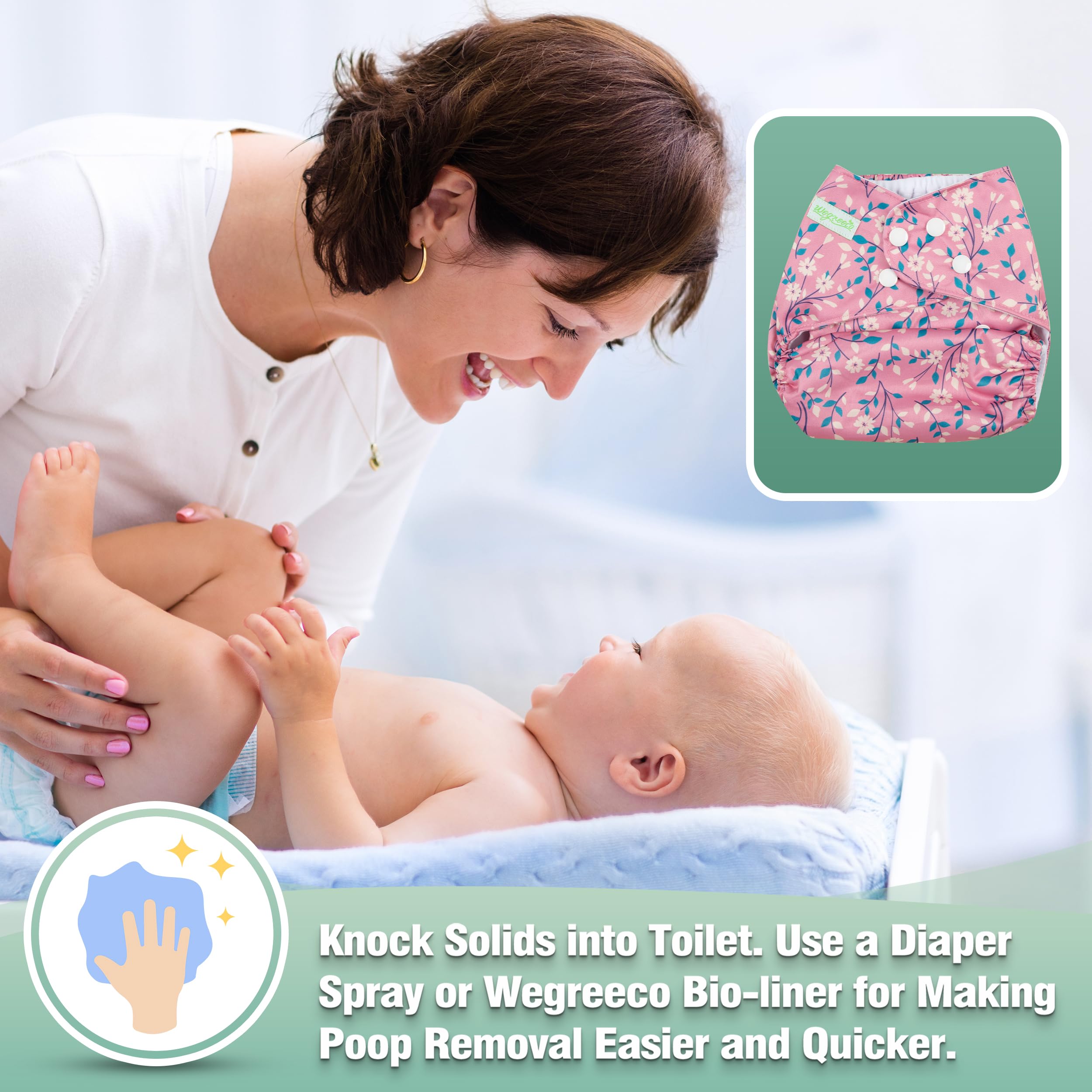 Wegreeco reusable cloth diapers help families reduce waste and simplify laundry routines.