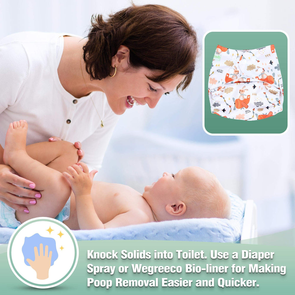 Wegreeco soft exterior PUL fabric provides breathable, leak-resistant outer shell.