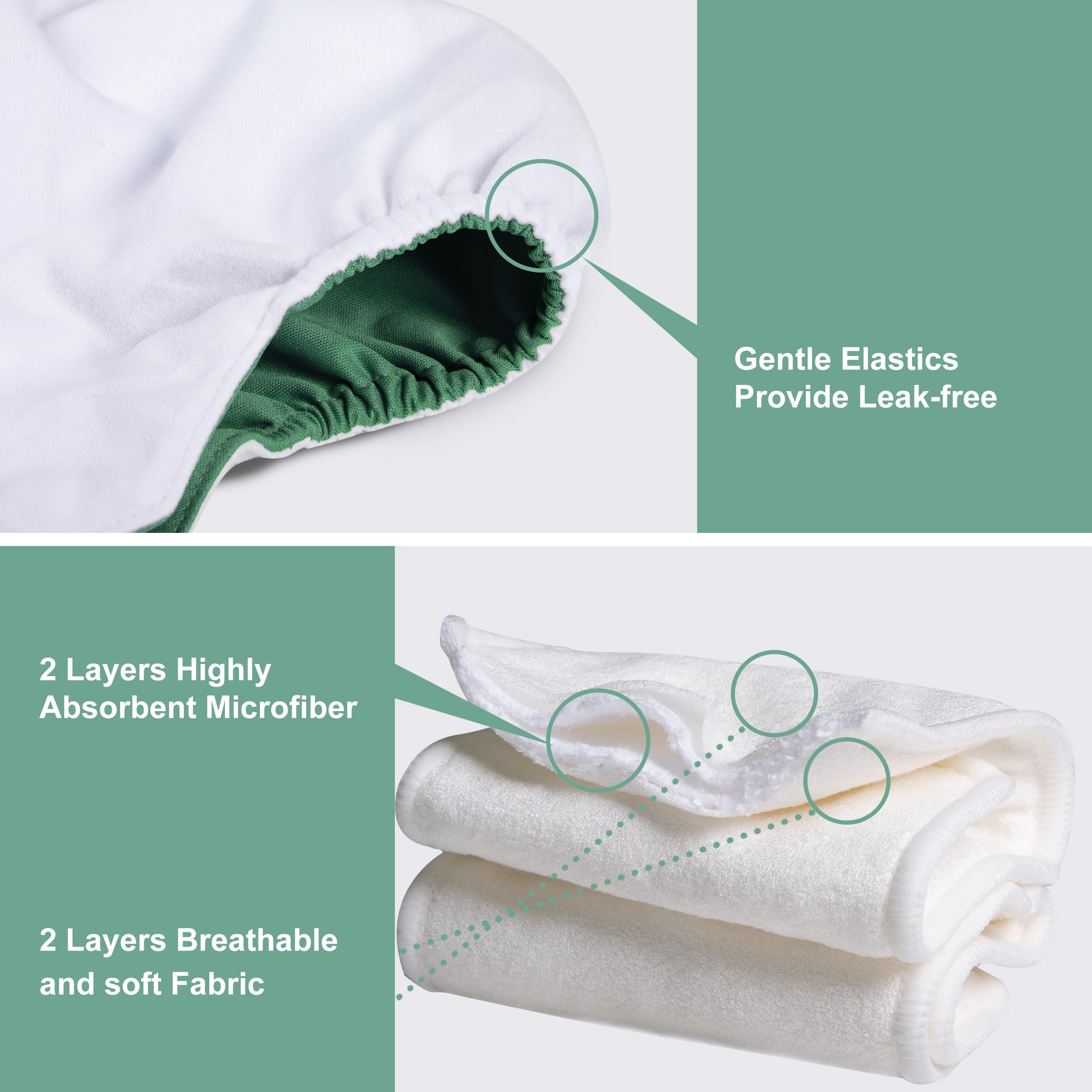 Wegreeco soft exterior PUL fabric protects delicate skin with breathable comfort