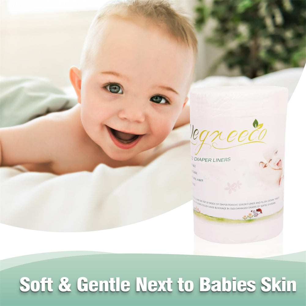 Wegreeco fragrance-free diaper liner 100 sheets — convenient daily use
