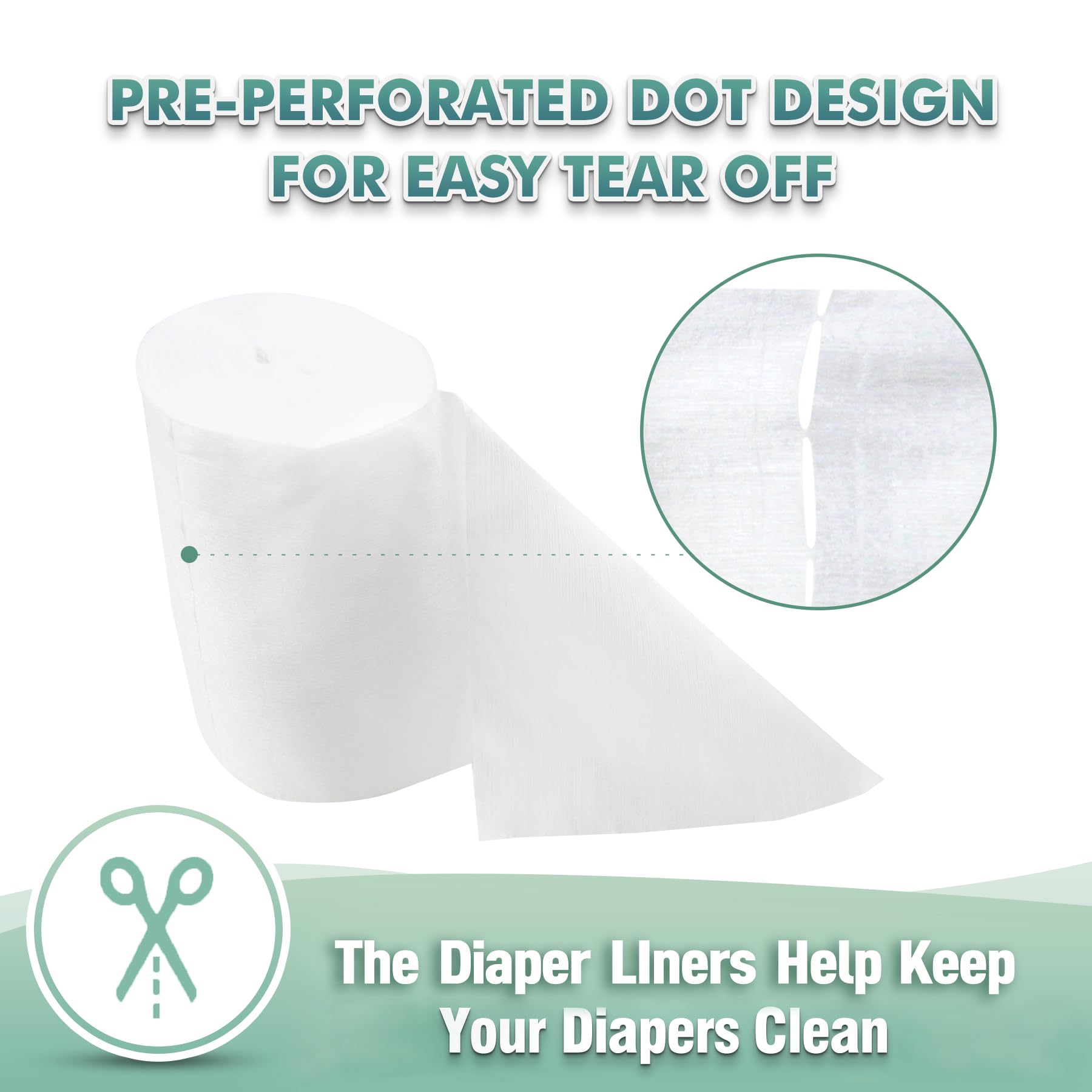 Wegreeco unscented diaper liners between baby bottom demonstrate comfortable, mess-free diaper changes.