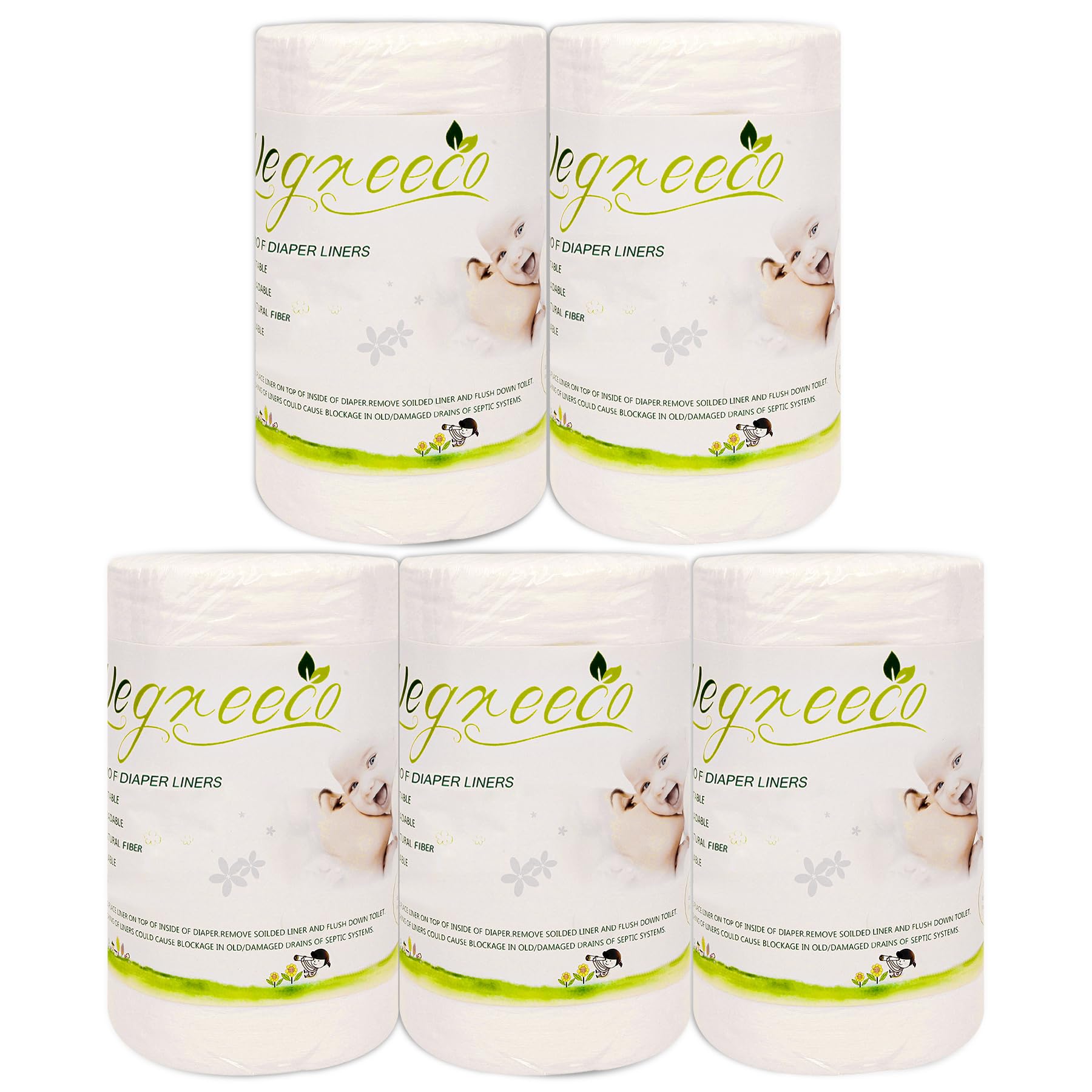 Wegreeco unscented diaper liners pack close-up showing soft, fragrance-free protection for baby skin.
