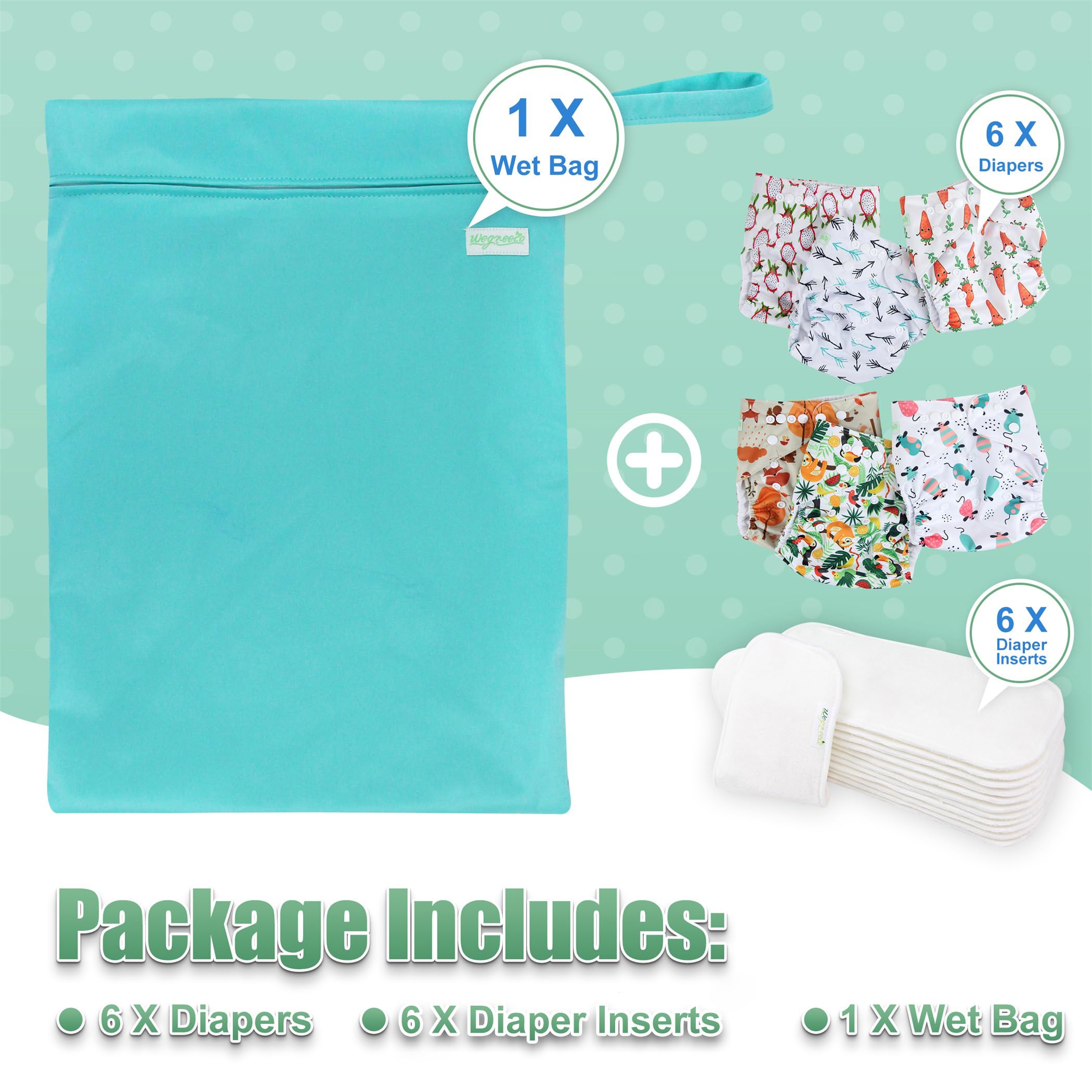 Wegreeco-wet-bag-for-diapers keeps essentials organized on the go.