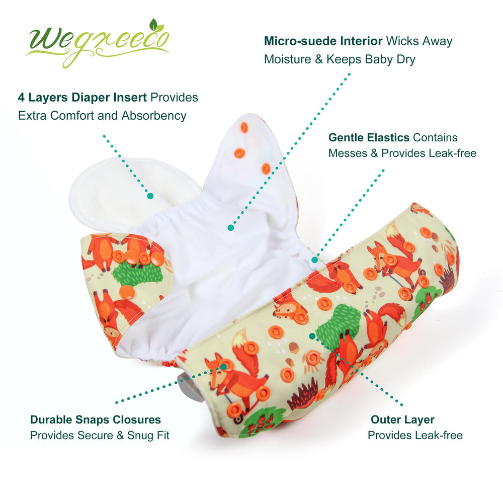 Wegreeco wet bag in pack keeps soiled diapers secure for travel.