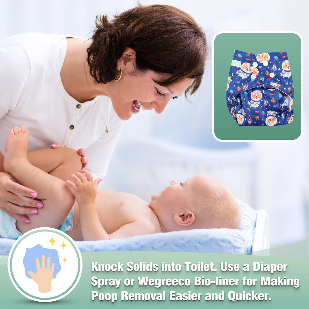 Wegreeco wet bag keeps diapers organized while traveling.