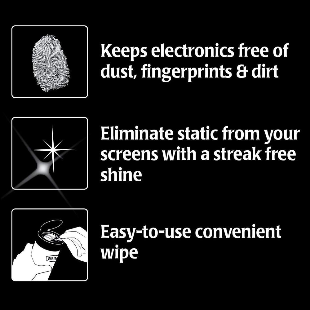 Weiman electronic wipes canister open with wipes exposed for immediate use.