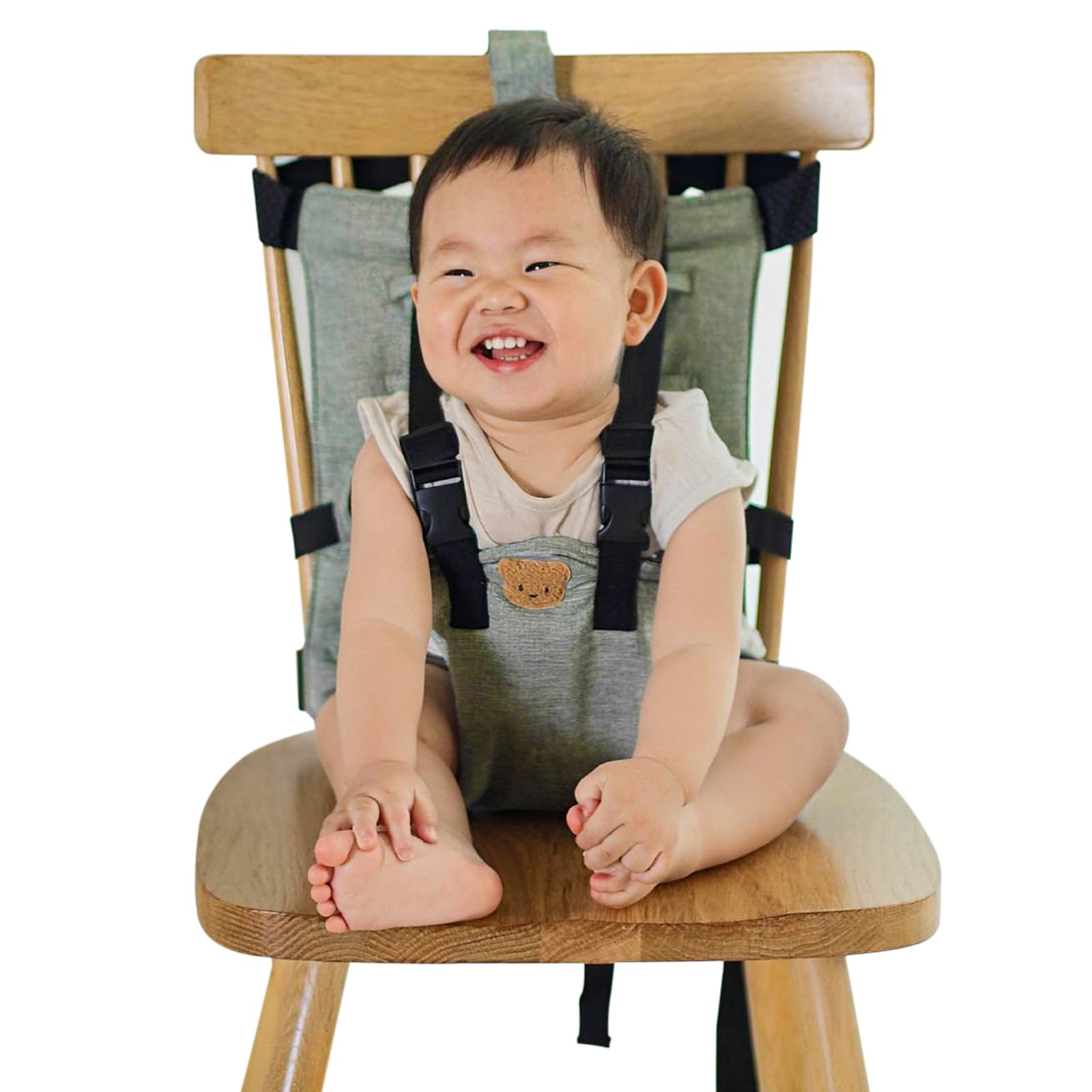 Weishuo foldable high chair front view—portable travel seating for babies at restaurants