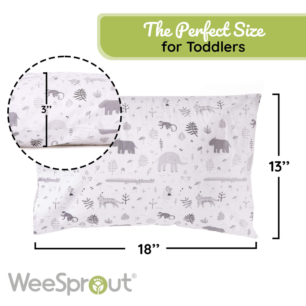 WeeSprout mini toddler pillow organic cotton shell emphasizes breathable natural comfort.