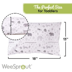 WeeSprout mini toddler pillow organic cotton shell emphasizes breathable natural comfort.
