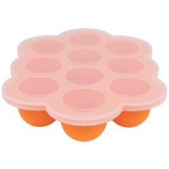 WeeSprout silicone freezer tray lid closeup showing secure clip-on design.