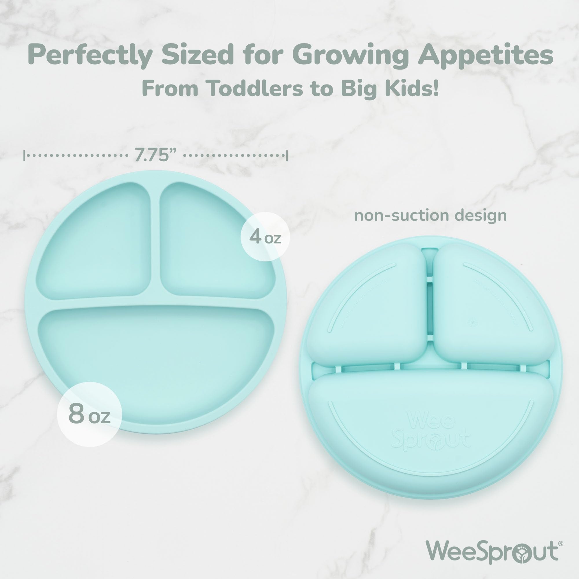 WeeSprout silicone plates with lids illustrate easy leftovers storage