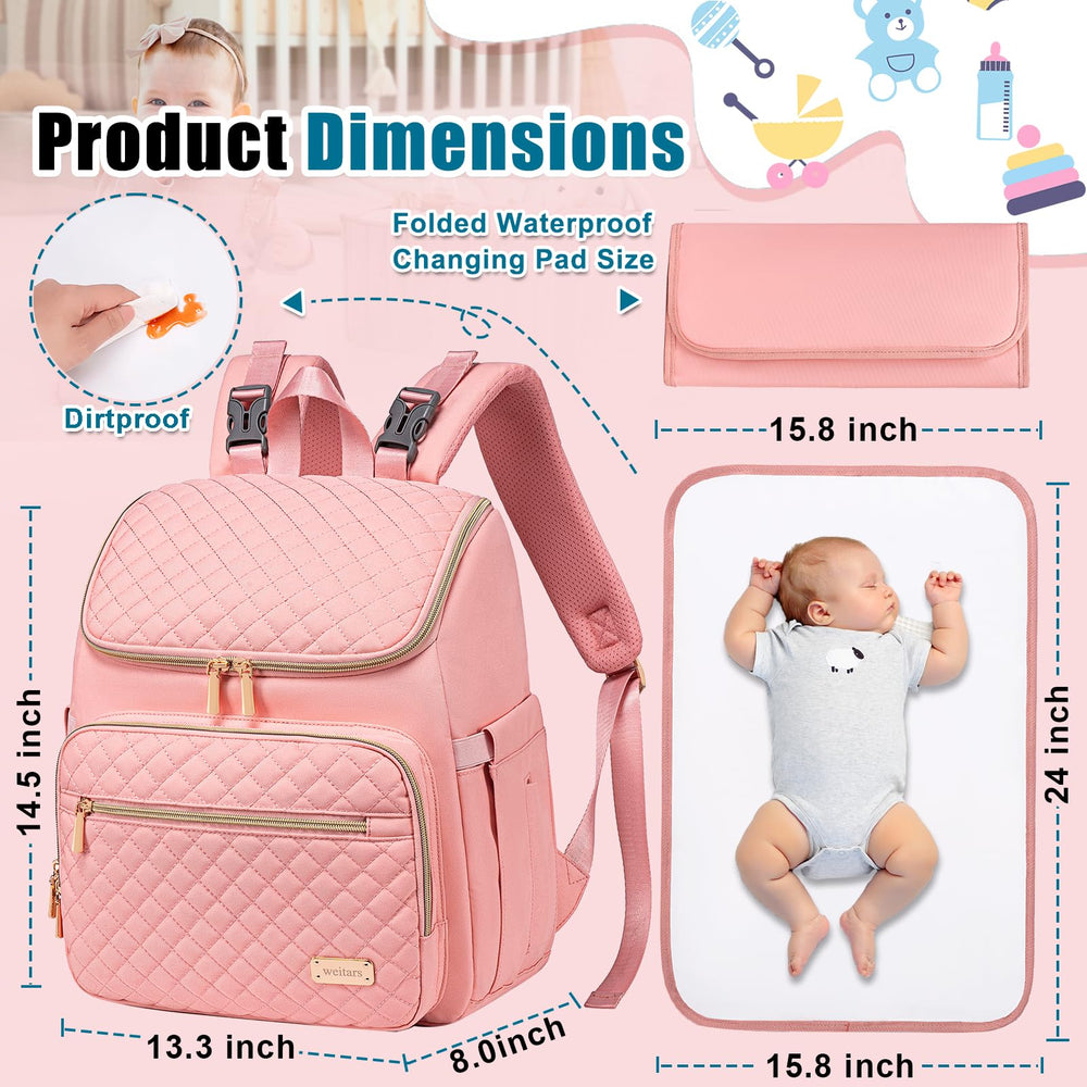 Weitars diaper bag with 19 pockets keeps baby gear neatly accessible