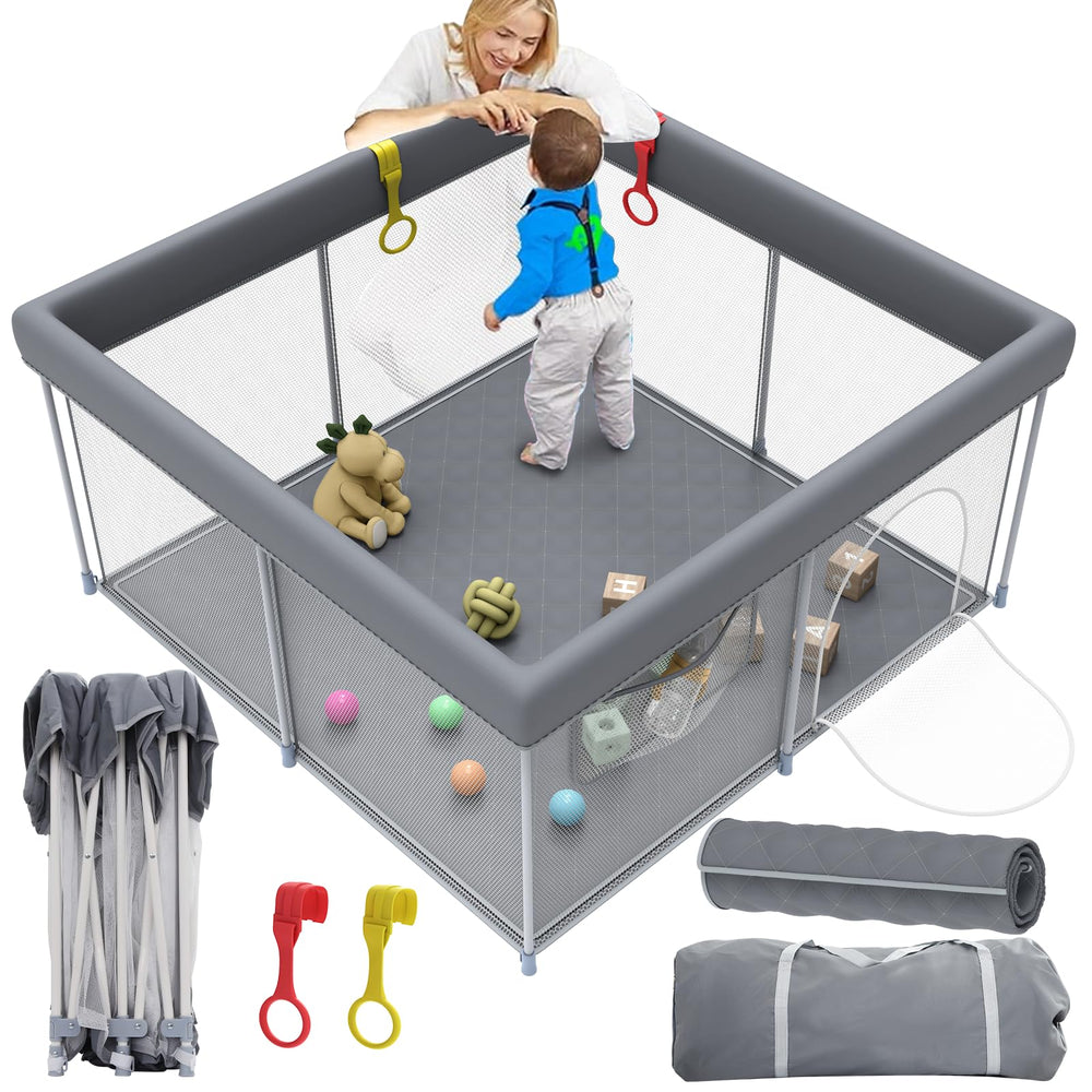 WEKSI foldable playpen mat closeup — soft cushioned surface for safe baby play.
