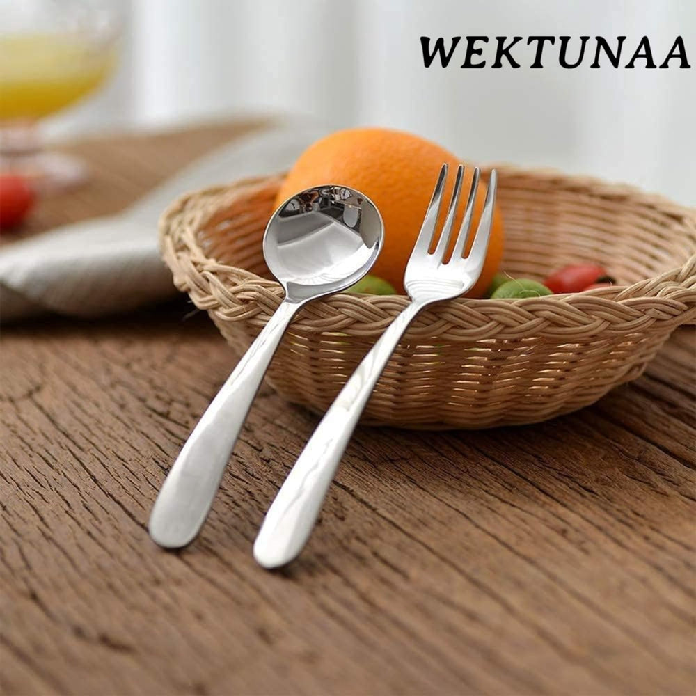 WEKTUNAA 5.7-inch spoon shown for precise scooping for little eaters.