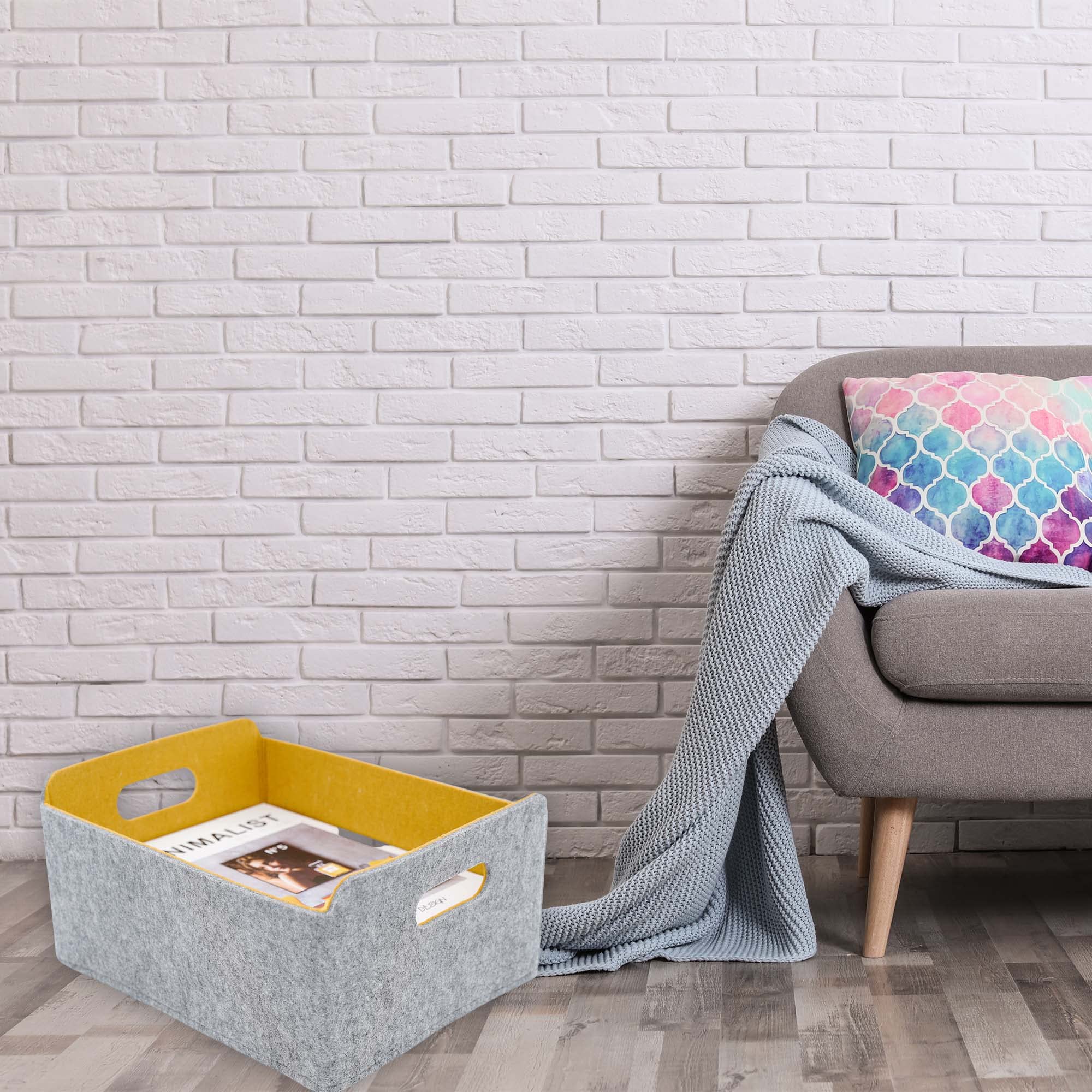 Welaxy curry storage bin folded compactly for easy storage when not in use.