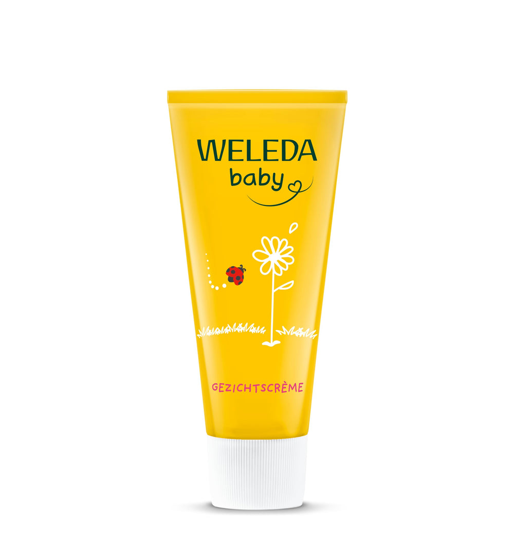 Weleda Calendula Baby Face Cream tube for gentle daily moisturizing.