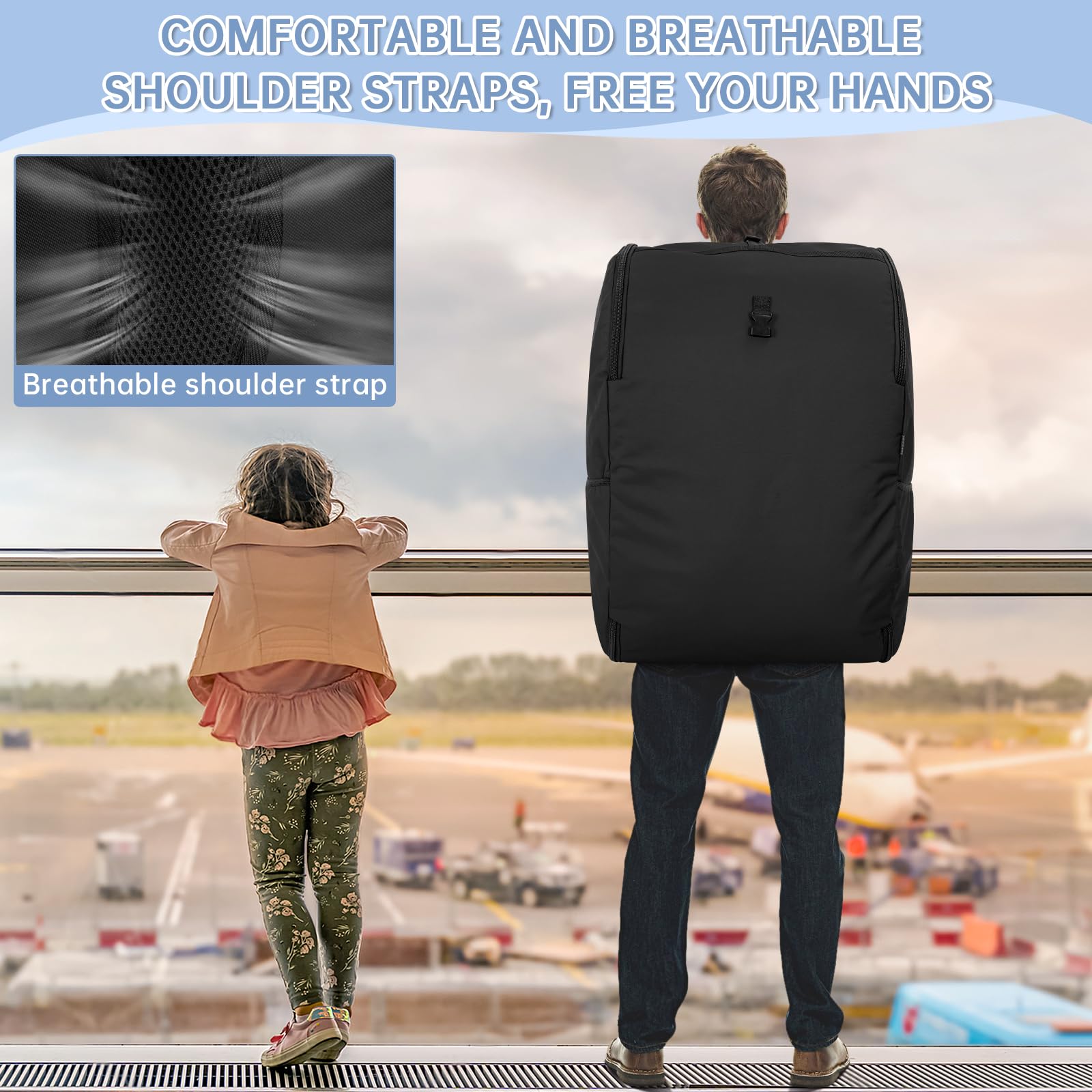 WELIDAY air-travel gate-check bag protects stroller during flights.