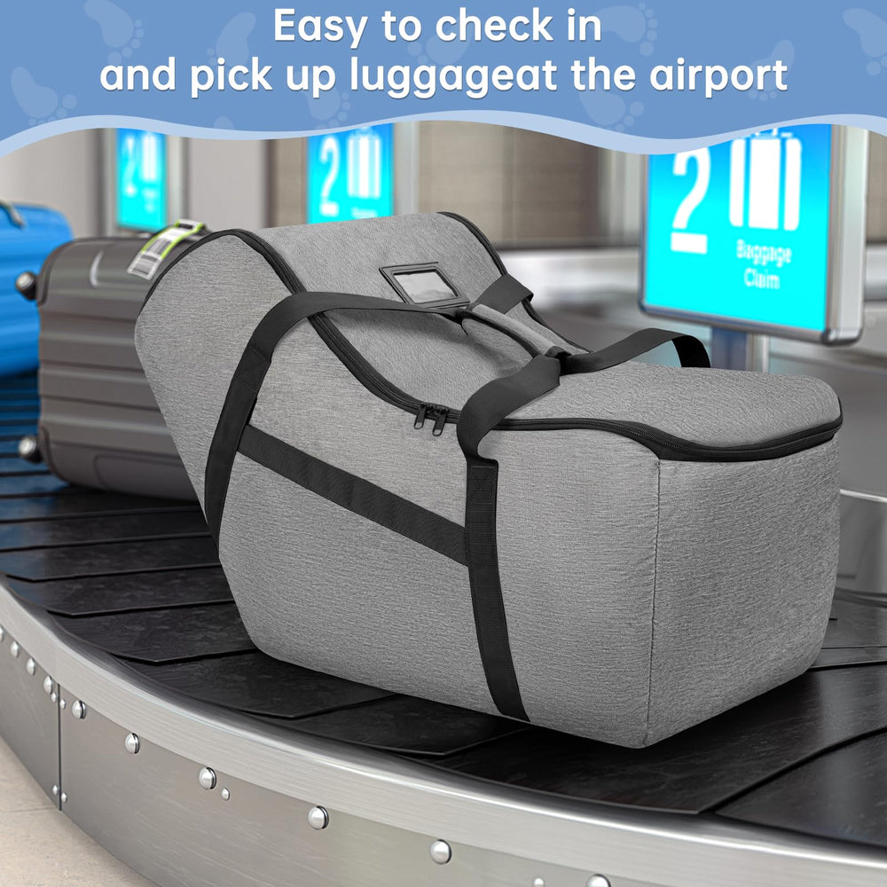 WELIDAY check-in bag helps keep baby gear clean at airport.