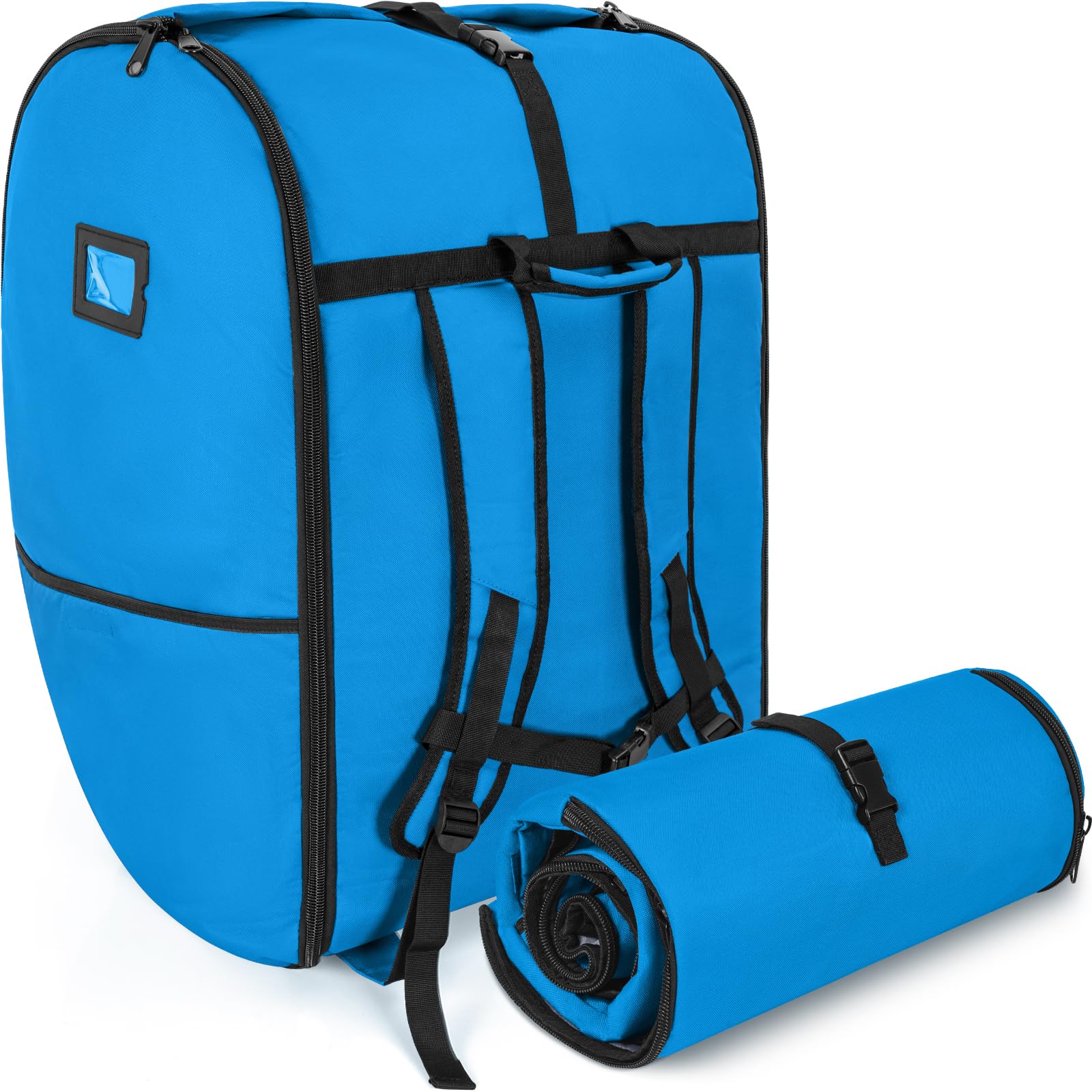 WELIDAY padded car seat travel bag blue with side pockets for travel essentials
