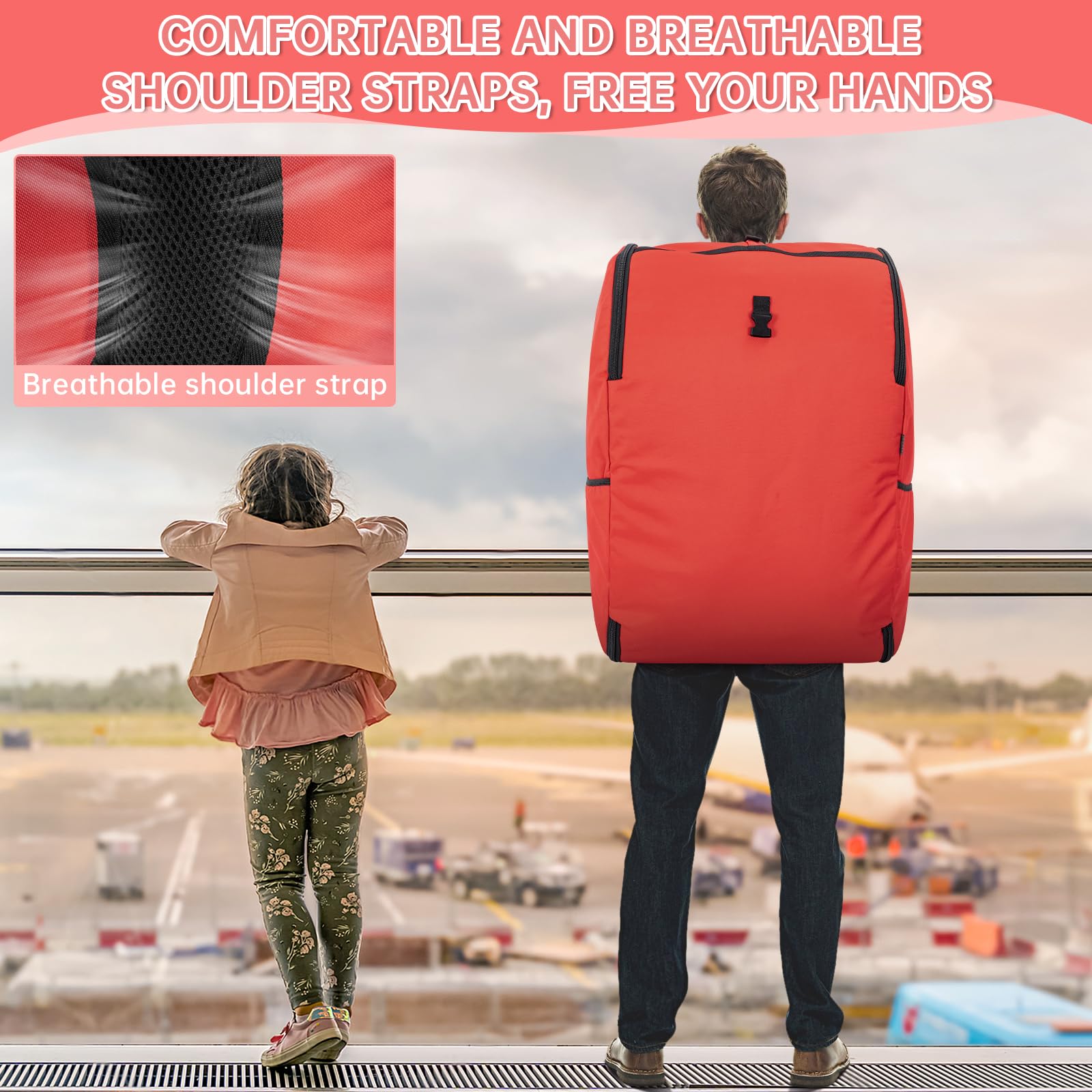 WELIDAY padded car seat travel bag Doona-compatible—air travel ready.