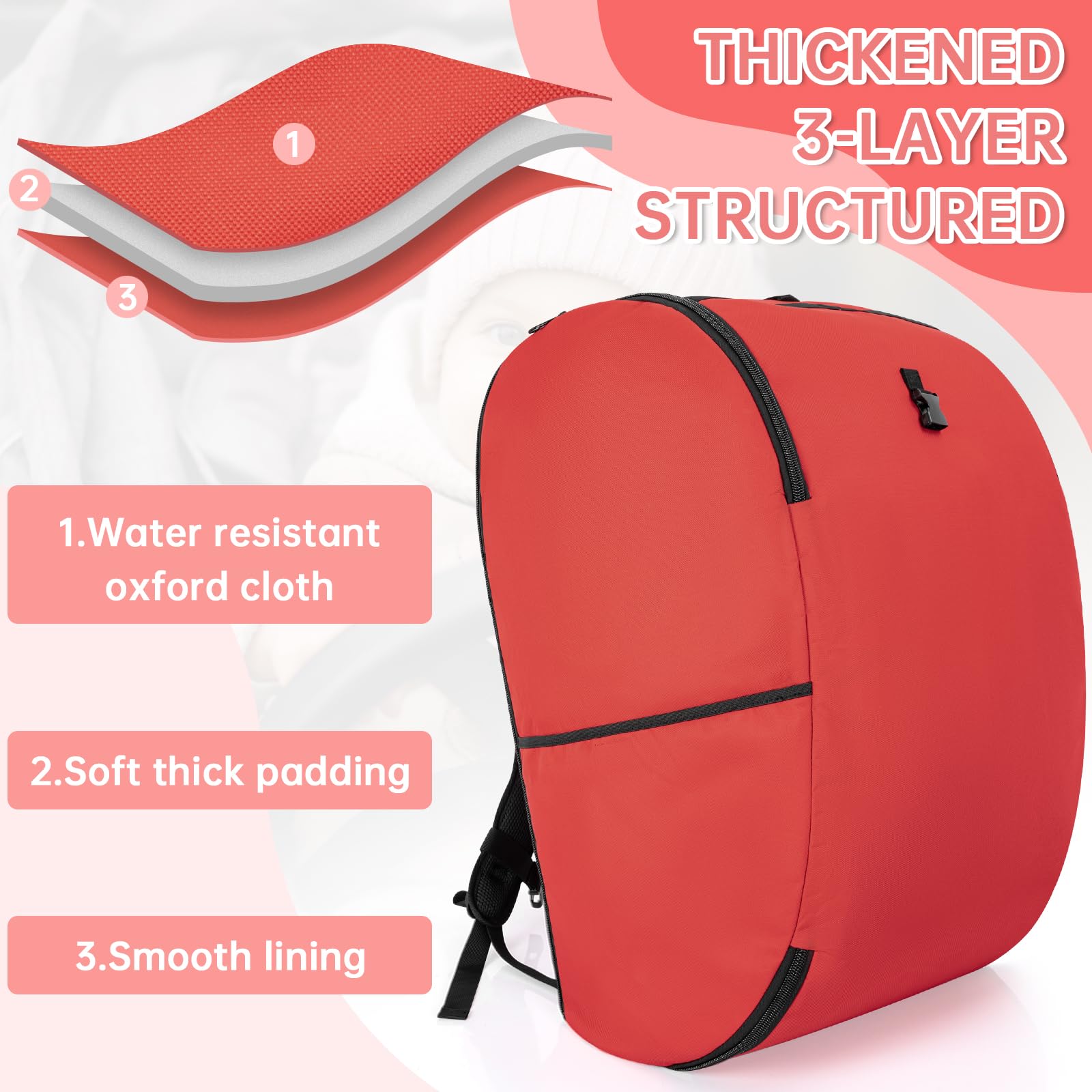 WELIDAY padded car seat travel bag folded compact—easy storage when not in use.