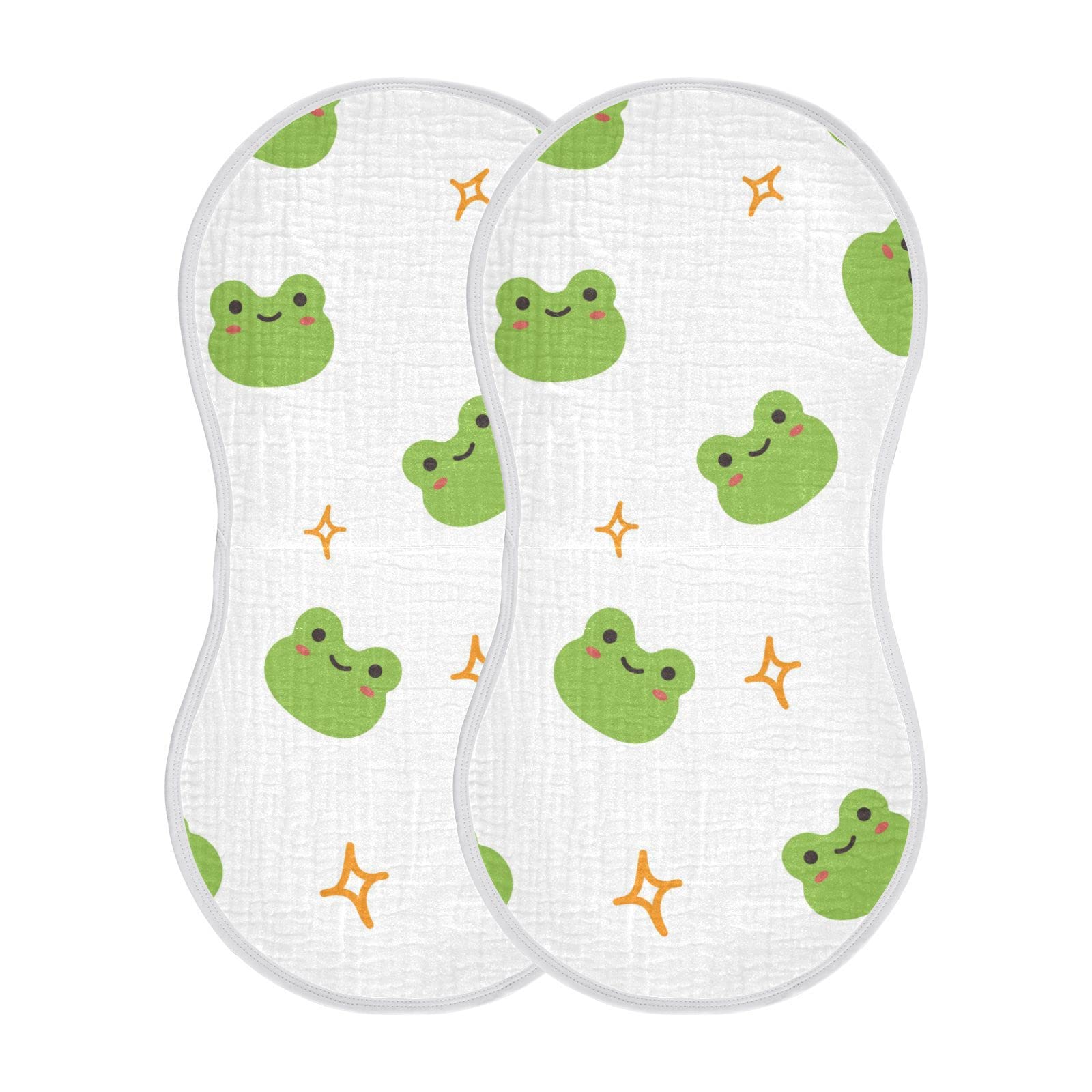 WELLDAY burp cloths frog print 22x11 ready to catch spills on mom's shoulder