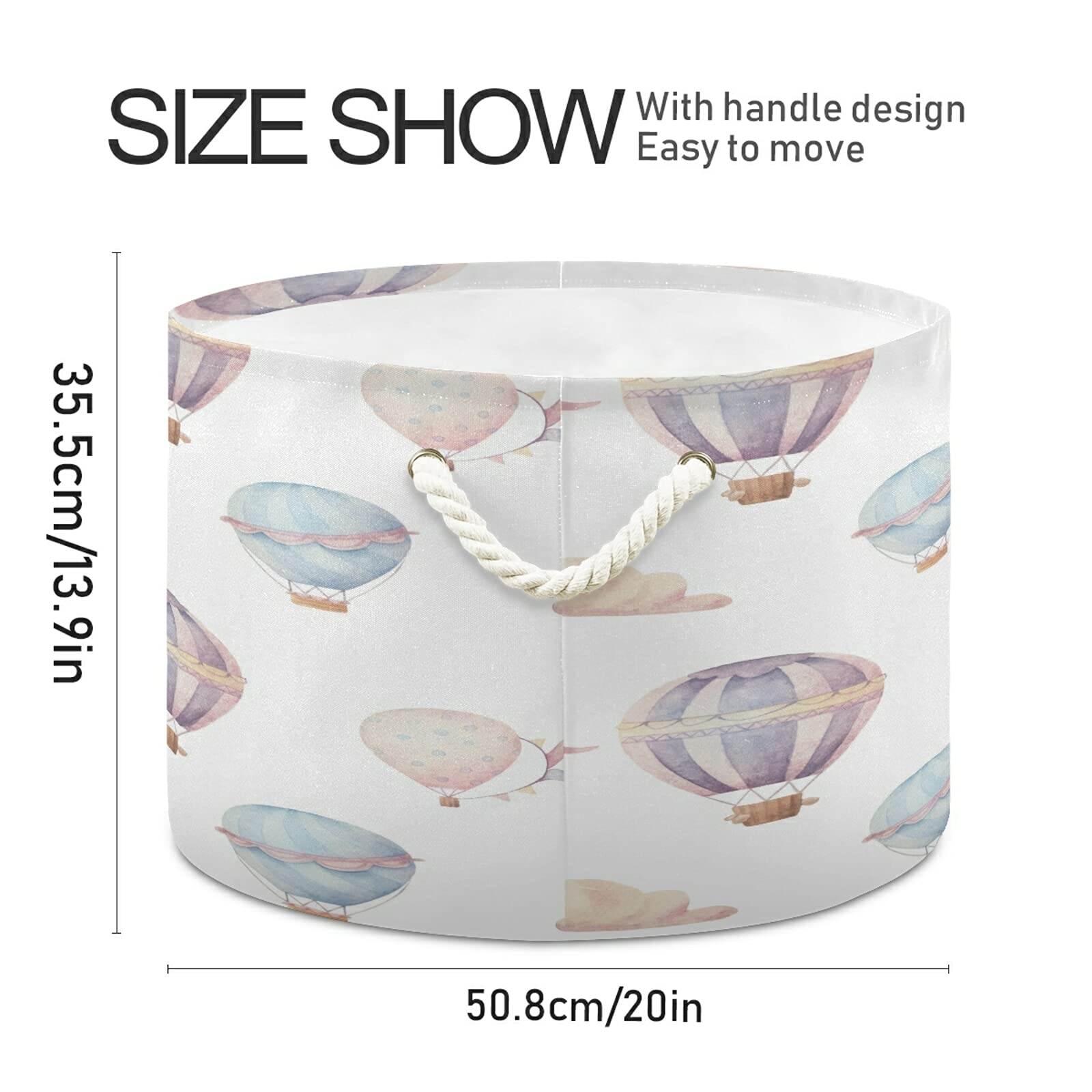 WELLDAY cotton rope basket folded for storage shows compact, easy-to-store design.