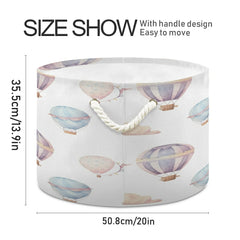 WELLDAY cotton rope basket folded for storage shows compact, easy-to-store design.