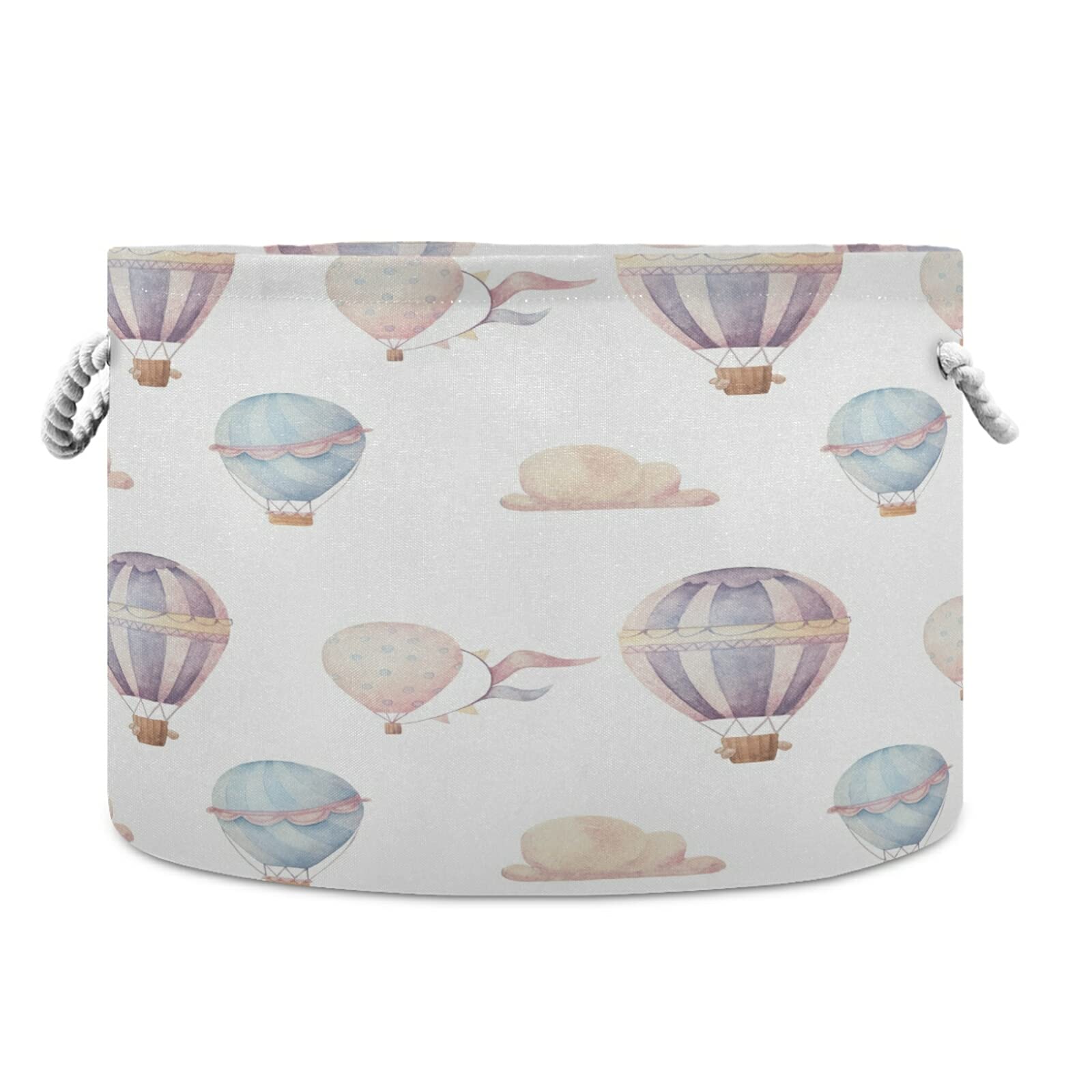 WELLDAY cotton rope basket front view highlights durable stitching for long-lasting storage.