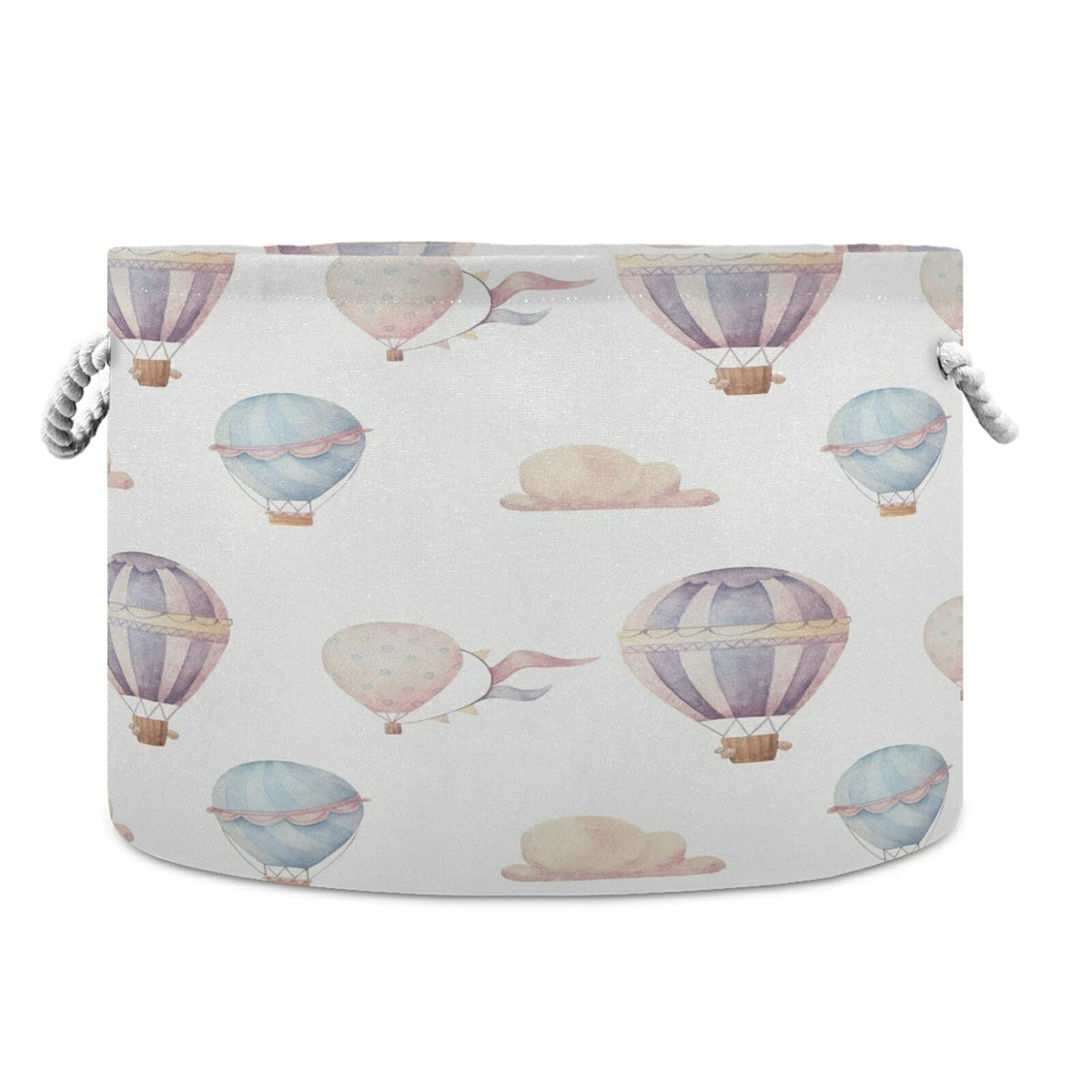 WELLDAY cotton rope basket front view highlights durable stitching for long-lasting storage.