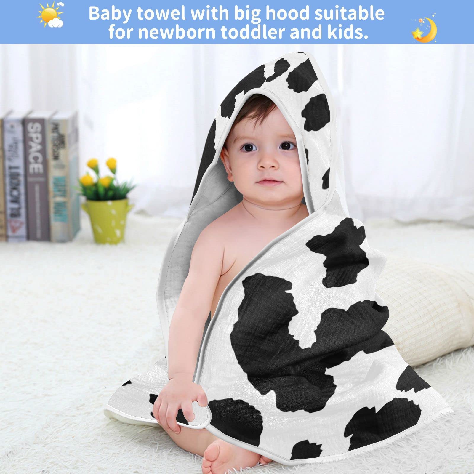 Wellday Cow Patter after-bath use showcases cozy wrap option