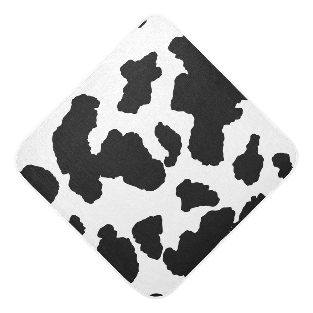 Wellday Cow Patter hooded closeup highlights plush cotton