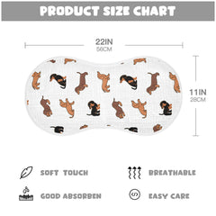 WELLDAY dachshund burp cloths; large 22x11 inch coverage guards clothes during spit-ups.