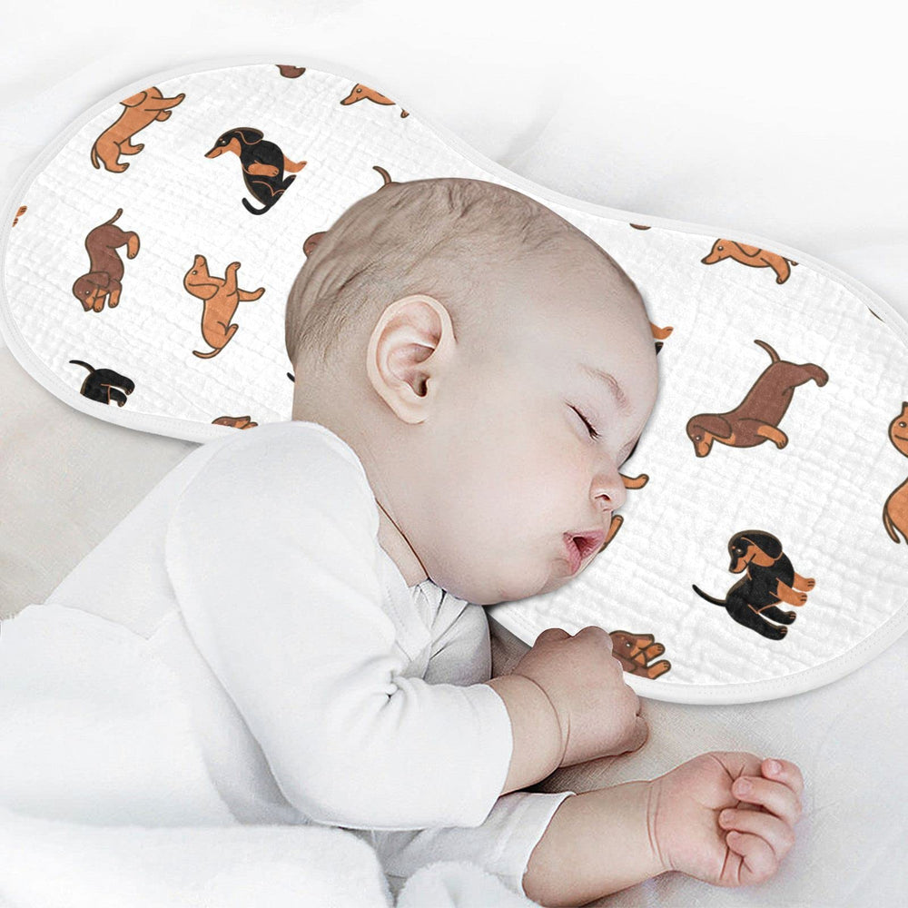 WELLDAY dog-pattern burp cloths; breathable cotton blend supports all-day baby comfort.