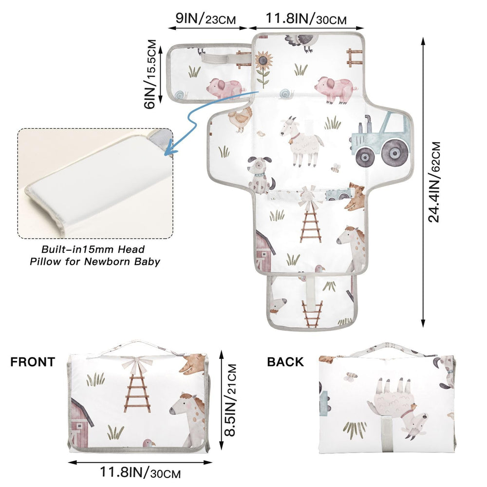 WELLDAY built-in pockets organize diapers and wipes for on-the-go care.