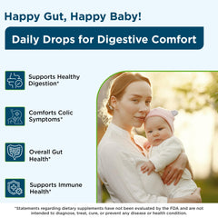 Wellements baby probiotic drops dropper dispense demonstrates convenient dosing for infant digestion.