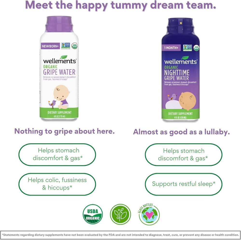 Wellements Nighttime bottle image supports soothing nighttime routine for parents.