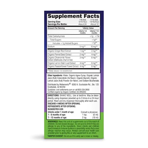 Wellements Nighttime Gripe Water dispensing dispenser demonstrates simple administration.