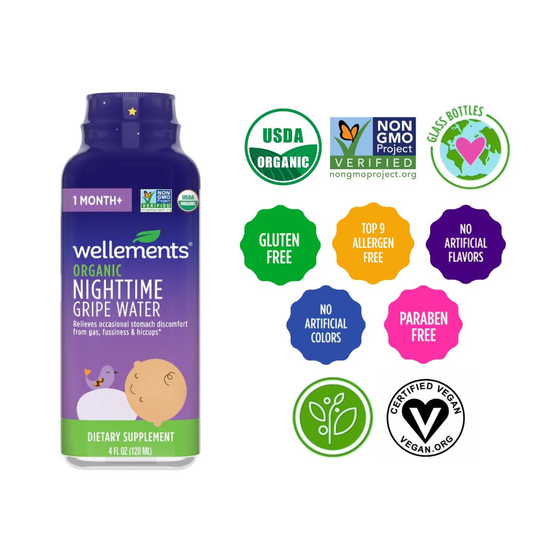 Wellements Nighttime Gripe Water easy dosing with provided dispenser.