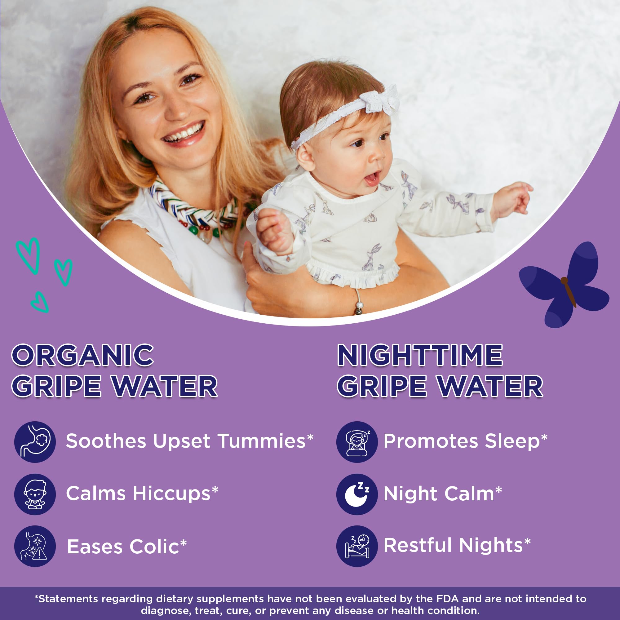 Wellements Gripe Water Day & Night syringe enables quick, accurate dosing.