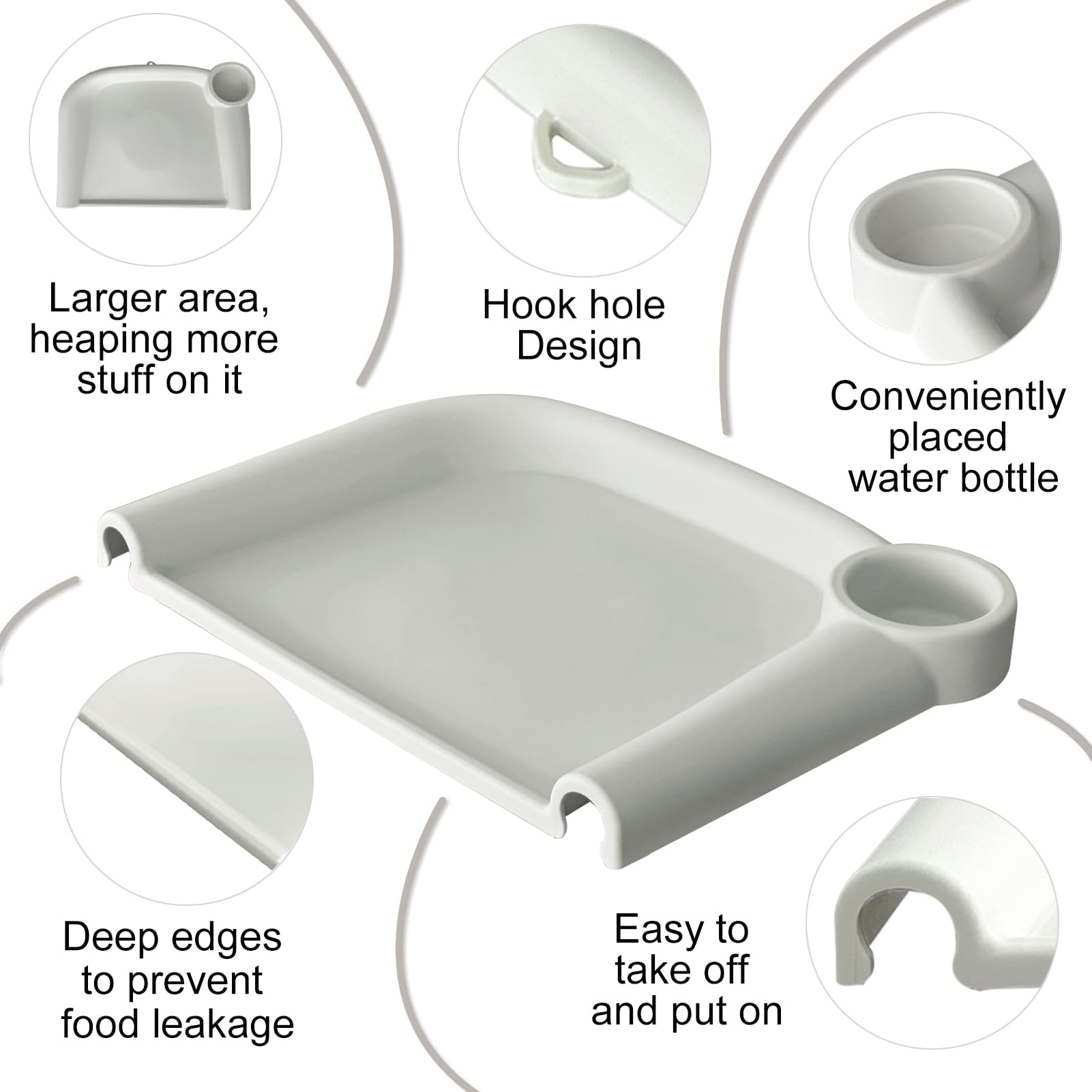 Wellgo tray with deep rim to contain mess and keep baby focused