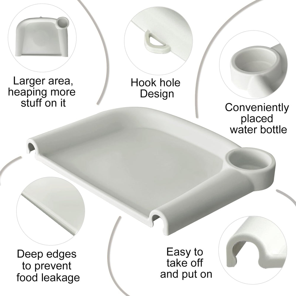 Wellgo tray with deep rim to contain mess and keep baby focused