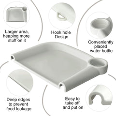 Wellgo tray with deep rim to contain mess and keep baby focused