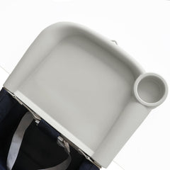 Wellgo baby dining tray attached to Inglesina chair showing secure fit for safe meals