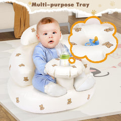 Welltop inflatable chair mesh bottom keeps baby cool and comfortable.