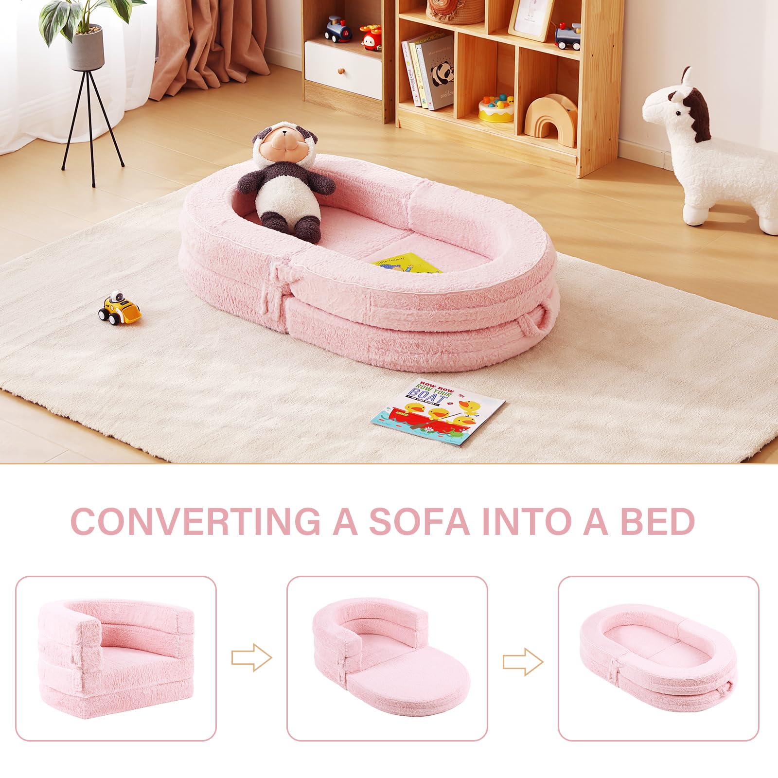 Welnow Toddler Bed high-density-foam-closeup emphasizes durable support for active kids.
