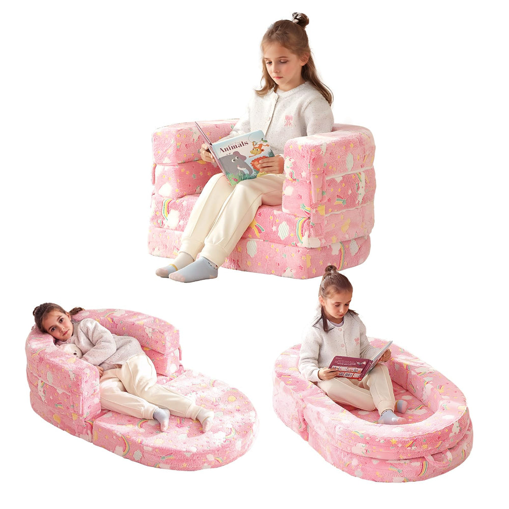 Welnow travel toddler bed 3in1 sofa mode for cozy reading and play