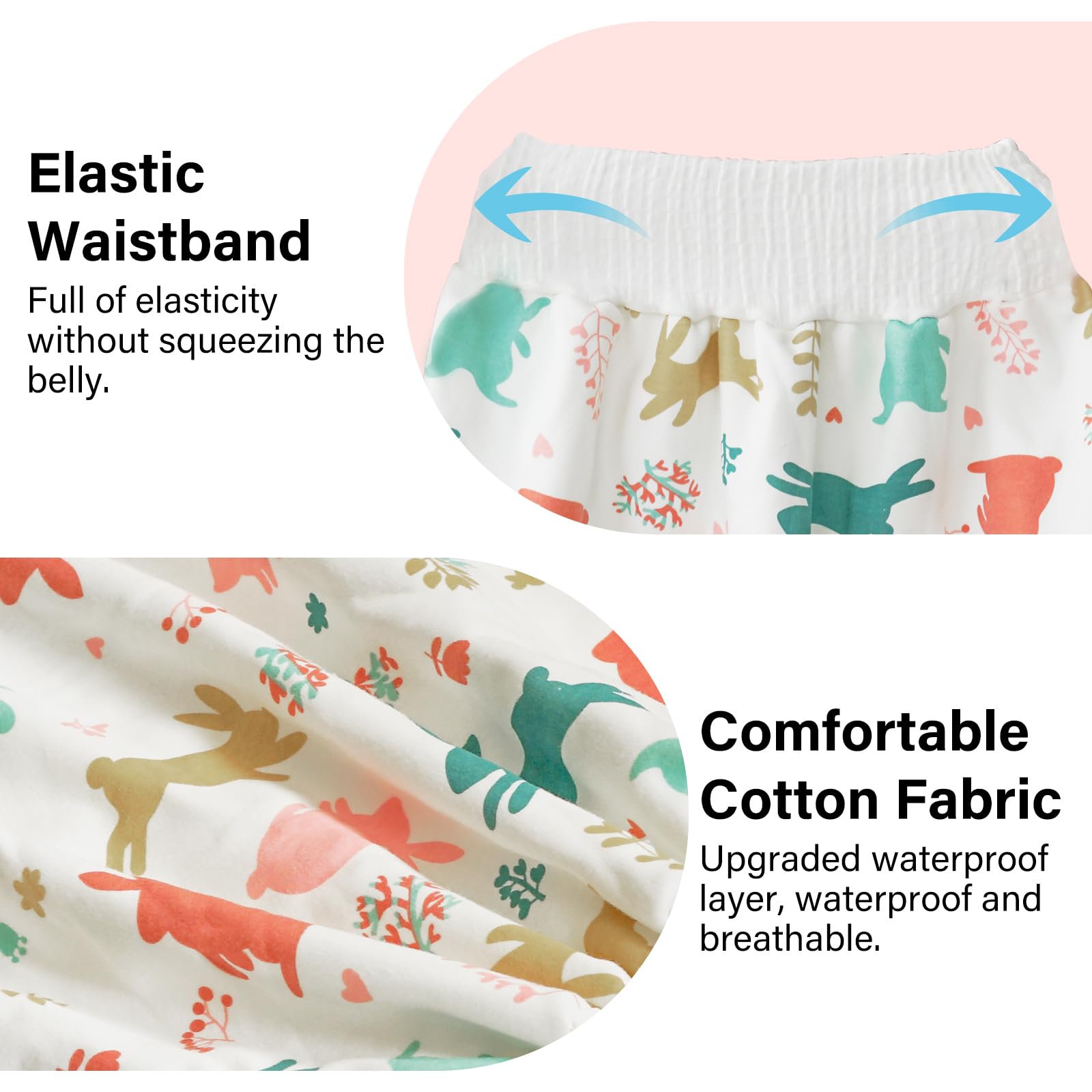 WELOMELO stretchy waistband and flexible leg holes enable easy self-dressing