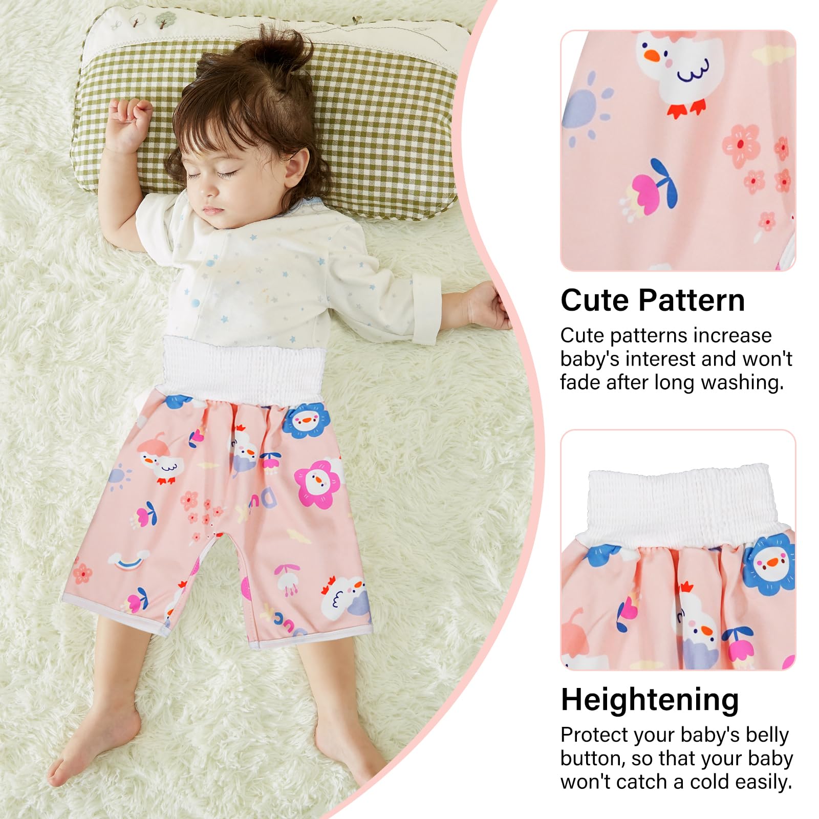 WELOMELO stretchy waistband enables easy self-dressing and active play.